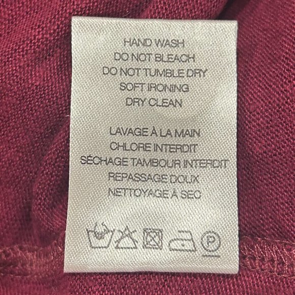 NWT IRO Amery Shoulder Tie T-Shirt in Burgundy 100% Linen Size L - Picture 10 of 12